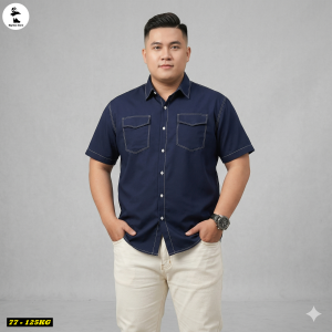 Áo sơ mi nam big size tone xanh navy N02-SM