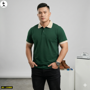 Áo polo nam big size phối be N03-PL