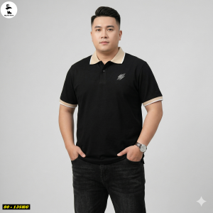 Áo polo nam big size phối be in N04-PL